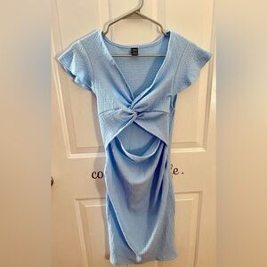 SHEIN Maternity Sky Blue Twist Midi Dress
